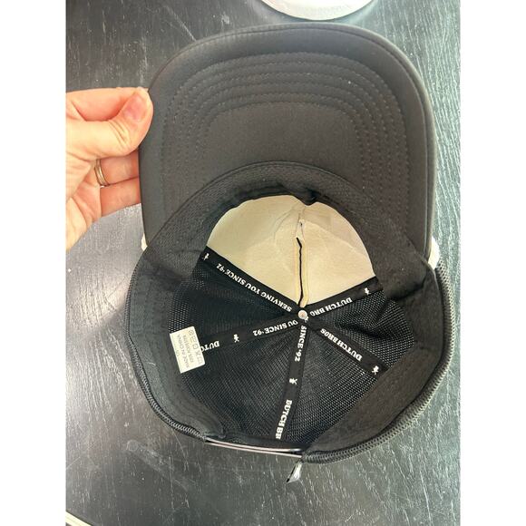 Dutch Bros- Rope Hat Black and White Mesh Snapbacl "drink more coffee" skater - Picture 3 of 4